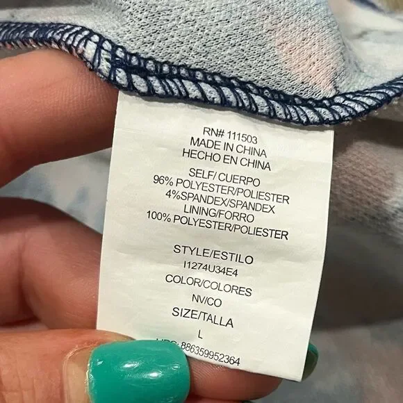 Lily Rose Fit & Flare Dress Floral Short Sleeve Scoop Neck Multicolor Size L - Picture 7 of 7